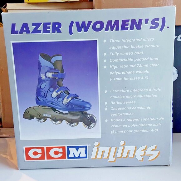 CCM Lazer Inlines Roller Blade Skates - Women Size 5 Ex clean Condition - Picture 1 of 10